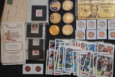 Junk Drawer Miscellaneous Novelty Coins Stamps Sports Cards And Collectibles picture