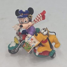 VTG 1996 Enesco Treasury Christmas Ornament Motorcycle Mickey Mouse Pluto... picture