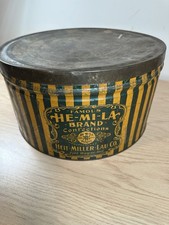 Vintage He-Mi-La Brand Confections Tin Fort Wayne Indiana Antique Candy picture