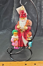 Vtg 1996 Christopher Radko Santa Suffer The Little Children Blown Glass Ornament picture