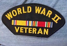 Vintage World War 2 Veteran Patch For Hat Military World War II WW2 WWII picture