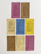 Lot Of 8 Antique Victorian Flirtation Tips Rule Cards- Hat, Parasol, Gloves Etc picture