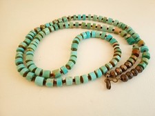 Vintage 60s 70s Navajo Royston turquoise sterling silver necklace picture