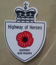 Canada Highway Of Heroes Support Our Troops (white) Decal (4