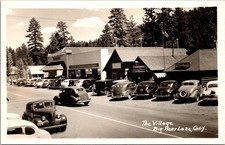 The Village Big Bear Lake Calif RPPC Safeway Corbet Store Vintage Cars picture