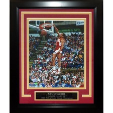 Spud Webb Autographed Atlanta Hawks Deluxe Framed 8x10 Photo - Fanatics picture