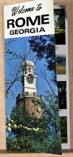 '70s Old Retro Flyer Rome GA Tourism Downtown Aerial View Map Berry Academy picture
