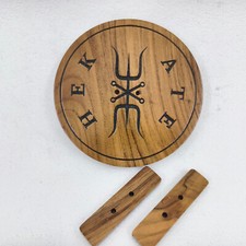 A WHIRLING STROPHOLOS  Designed Wooden Altar Plates Witchcraft Wicca Magic Style picture