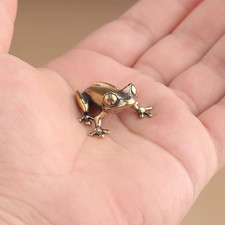 Retro Brass Mini Frog Miniatures Figurines Vintage Animal Figurine Toad Desktop picture