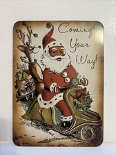 Christmas Wall Decor Holiday Vintage Style Die Cut Cardboard 5.5 X 7.5” picture