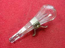 Antique Etched Glass Car Vase with Mounting Bracket Early Automobile Accessory  picture