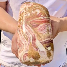 6.64LB Large beautiful Natural Red striped Pork Stone Landscape mineral specimen picture