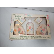 Enchanted Garden SOAP SET 1970s FLOWER POWER Delagar NOS Mid-Century Modern Bath picture