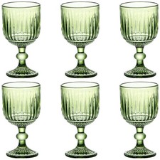 Taganov Green Wine Glasses Set of 6 Vintage Stemware 11 oz 330 ml picture