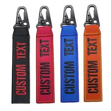 1PCS Double Sided Embroidered Text Logo Keychain Motorcycle Key Tags Customized picture