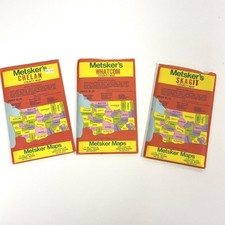 Vintage Metsker's Maps: Chelan, Whatcom, Skagit County Prints (Set of 3) picture