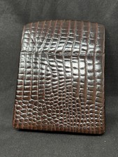German Embossed Pebble-Grain Leather Cigar Case, Four-Cigar Hard Shell, picture
