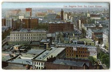 Panoramic View LOS ANGELES 1910 Shows TIMES MIRROR Print Binding House Postcard picture