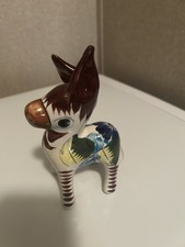 Tonala Mexican Pottery Folk Art Hand Painted Donkey Figurine picture