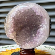 4.3 lb Natural Amethyst Crystal Cluster Sphere Druzy Ball Polished Agate Display picture