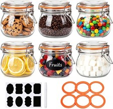 Durable 17 oz Airtight Kitchen Jars with Labels - Perfect for Snacks & Pickling picture