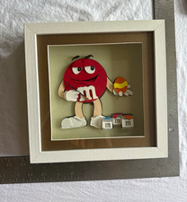M&M's Red Character Framed Layered Handcut Paper 9x9 Easter Theme picture