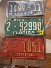 VINTAGE  1966 1969/70 License Plate Florida Original picture