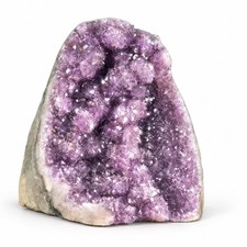 Large Brazilian Amethyst Geode, 4 lb Deep Purple Crystal Cluster, Cut Base picture