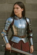 Women's Medieval Full Plate Armor Suit Mild Steel Wearable Larp Cosplay Costume picture