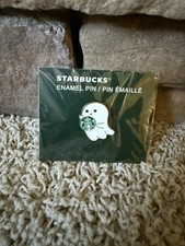 New Starbucks (UK) Halloween Ghost Pin Enamel Rare - Original Package picture