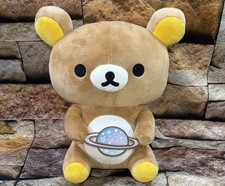 Big Rilakkuma Plush Toy Galaxy (Holding Planet)  Sanrio Bear Plushie Gift 🆕 🪐 picture