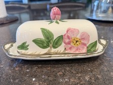 Excellent 1960 Franciscan Desert Rose Covered Butter Dish Rosebud Handle & Tray picture