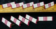 10X Vintage U.S. Military Ribbon Lot. White/5X Red or Maroon Stripes, EPG1 picture