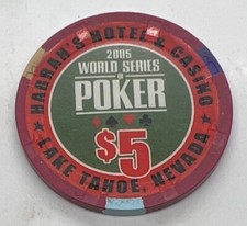 Harrah’s Lake Tahoe $5 Casino Chip NV WSOP World Series of Poker 2005 picture