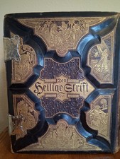 Den Helline Skrift Antique Late 1800's Bible Leather Metal Clasps Scandanavian picture