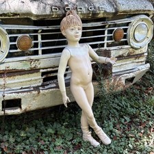 Vintage 47” Child Girl Mannequin Full Body Molded Hair Shoes Store Display picture