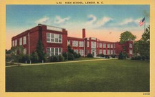 HIGH SCHOOL BUILDING POSTCARD LENOIR NC NORTH CAROLINA 1930s picture