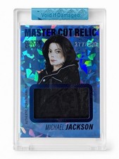 Michael Jackson Worn Pajama Relic Trading Card Blue Cracked Ice Edition 186/200 picture