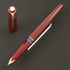 Authentic Vintage 1960s Montblanc 22 Burgundy 14C Gold EF Piston Fountain Pen picture