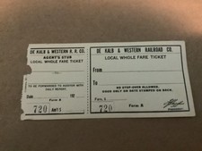 1920s Dekalb & Western Railroad Ticket picture