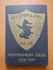 USS Everglades AD 24 Med Cruise Book ORIGINAL 1958 - 1959 picture