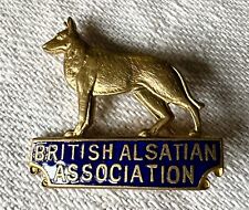 Vintage British Alsatian Association dog GSD Gilt Badge picture