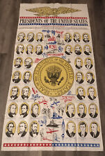 Vtg MCM 1960s US PRESIDENTS Plastic 61 x 31 Educational Decor Poster - AS IS picture