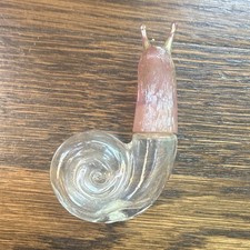 Vintage Avon Occur Snail Perfume Petite Bottle Pink Glass .25 Oz Empty 1960s picture