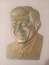 Vintage 1960's John F Kennedy JFK 35th President Cast Aluminum Plaque picture