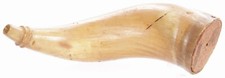 Antique 19th Century American Translucent Cow Horn Powder Horn Flask Old picture