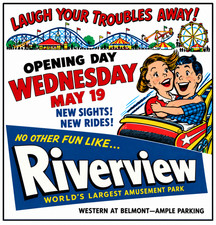 Vintage Riverview Amusement Park Ad Magnet – Chicago, Illinois picture