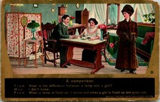 Vtg Postcard 1909 Comic