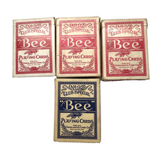 1946 1950 Bee No 92 Club Special Playing Cards 4 Deck Lot Back 67 Tax Stamp picture