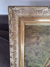 Vintage Large Wood Picture Frame Gold Foil MCM Ornate Fits 29.5